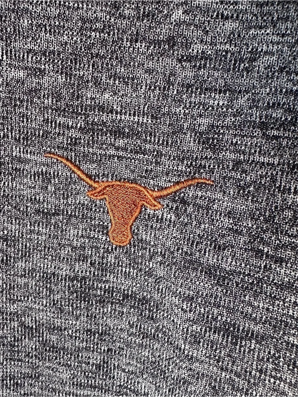 Champion Men’s Gray Quarter-Zip Pullover with Embroidered Longhorn Logo L EUC